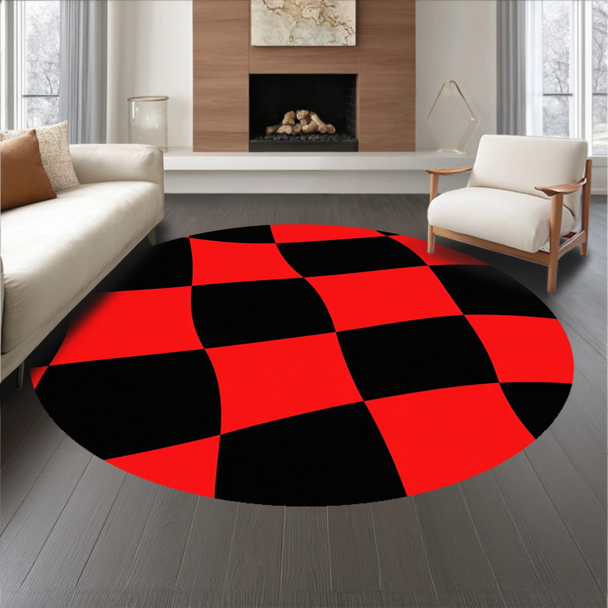 Vintage Inspired Checkerboard With Dynamic Color Contrast(Red)