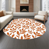Whimsical Fall Floral Design With Interlocking Abstract Leaf(Brown)