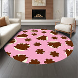 Spotted Cowhide Area with Natural Ranch Design(Pink)