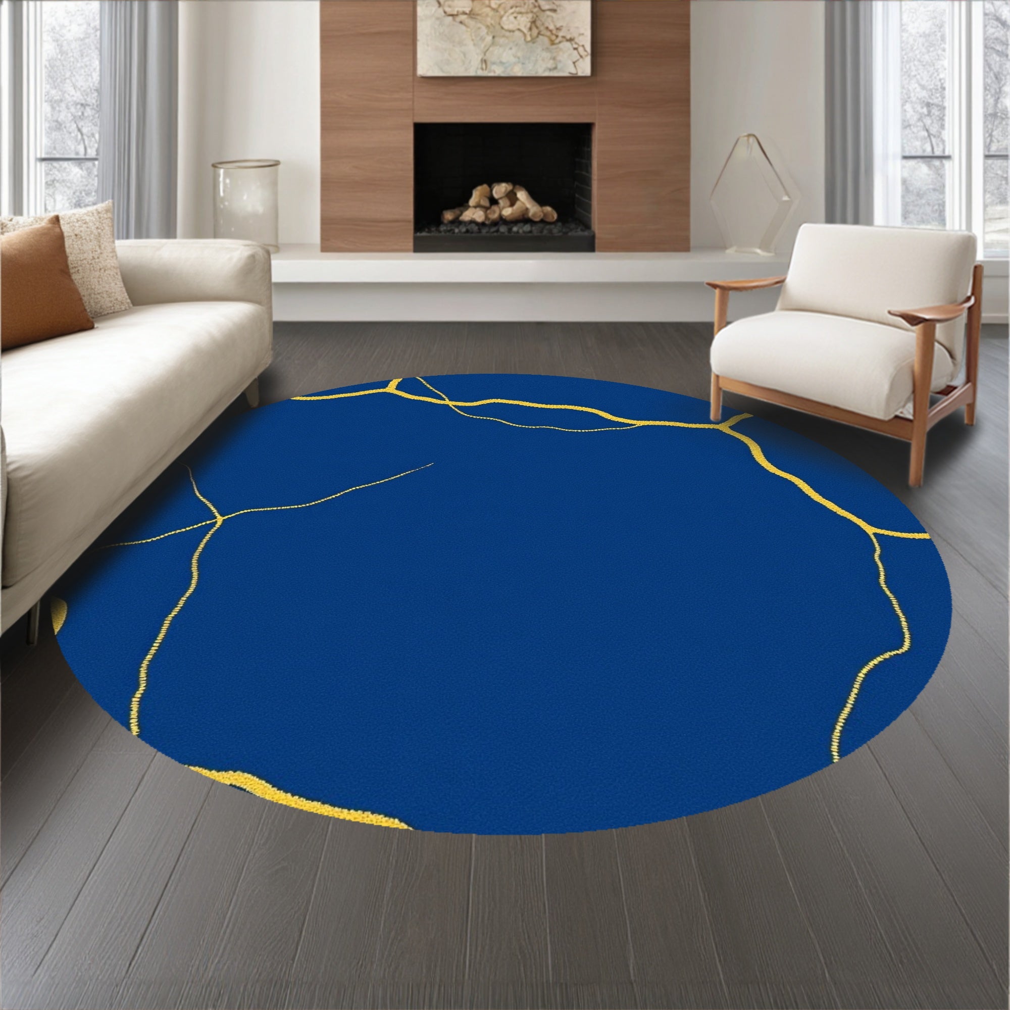 Azure Veined Luxury Accent(Blue)