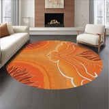 Botanical Leaf Vine Swirl Abstract Artistic Decorative Fancy(Orange)