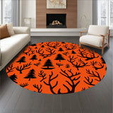 Reindeer Antler with Evergreen Tree Forest Scene(Orange)