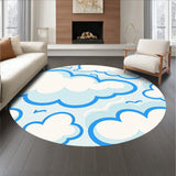 Whimsical Puffy Nimbus with Abstract Forms and Fluid Lines(Blue)