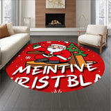 Festive Jolly Santa Beside Fireplace Holiday(Red)