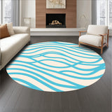 Gentle Waves Minimalist Contemporary Floor Covering(Blue)