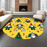 Whimsical Gnome and Evergreen Interlocking Snow Crystal Nordic Charm(Yellow)