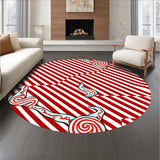 Cane Stripe Welcome with Peppermint Swirl Design(Red)