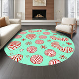 Whimsical Yuletide Scene with Cane Stripes(Blue)