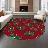 Festive Holly Leaf Motif with Seasonal Berry Accents(Red)