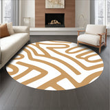 Artisan Abstract Wave with Flowing Interlocking(Beige)