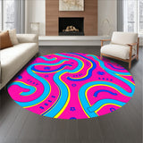 Roadway Adventure Map Featuring Playful Vehicle Trails and Traffic Signs (Pink)