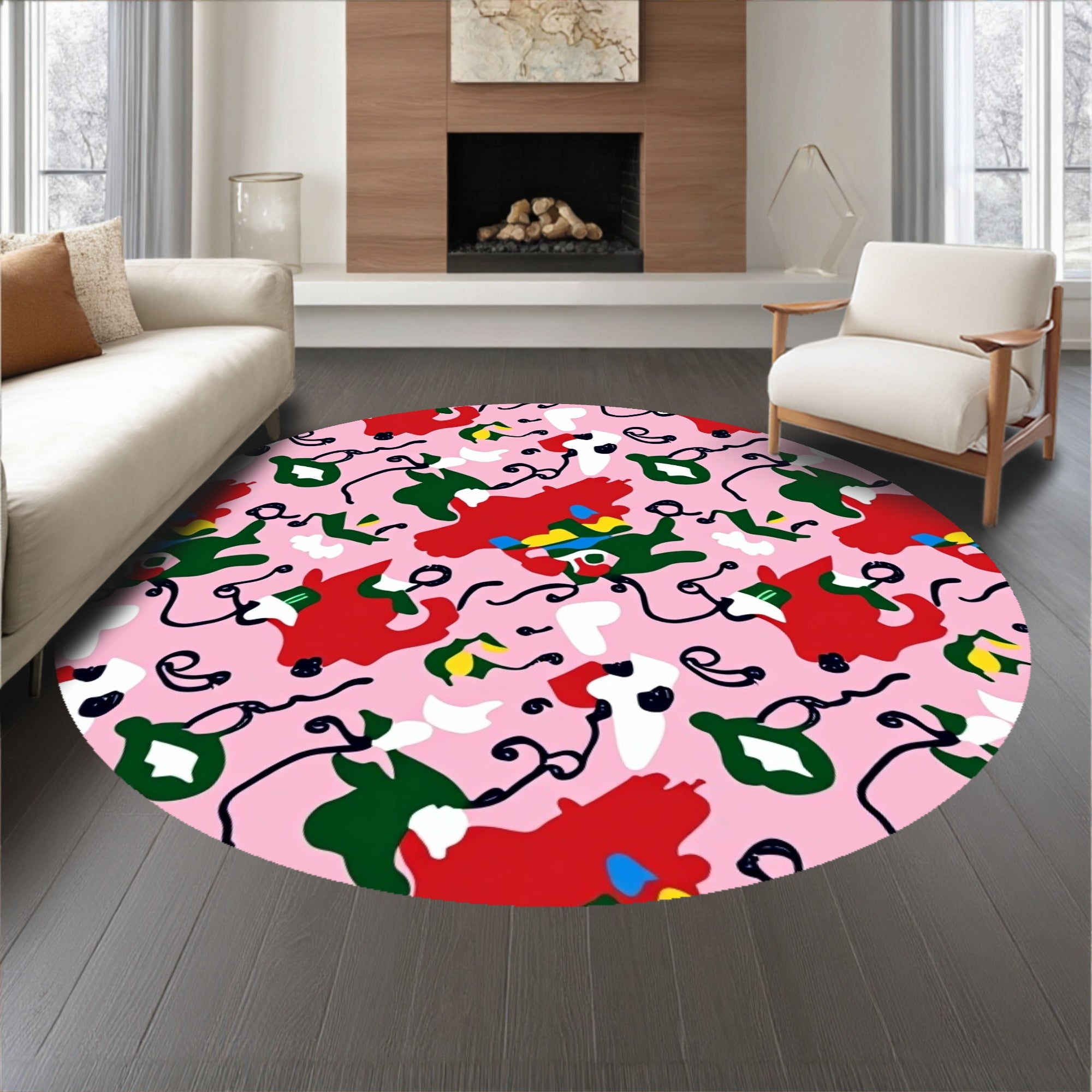 Festive Twinkle Featuring Playful Cat Silhouettes and Holiday Lights(Pink)