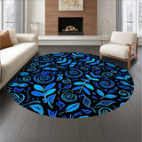 Enchanted Garden Dragonfly Leaf Spiral Whimsical Abstract Motif (Black)