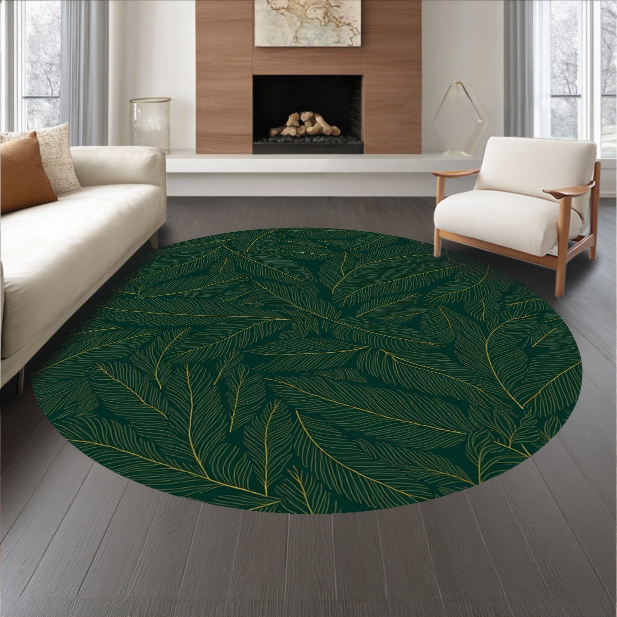 Elegant Mystical Jungle Foliage Labyrinth Noble Palatial(Green)