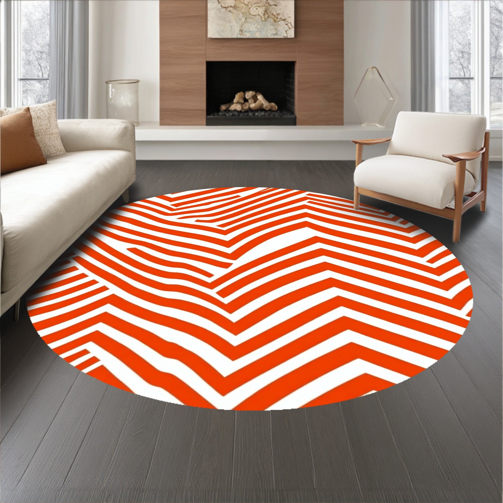 Autumn Harvest Chevron Floor(Orange)