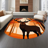 Autumn Woodland Stag Semicircular Welcome Entrance(Orange)