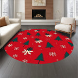 Festive Pine Tree Holiday Entrance Decorative Seasonal Floor(Red)