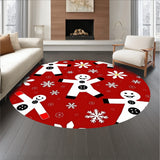 Winter Celebration Curved Welcome with Cheerful Snow Figure Motif(Red)