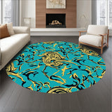 Elegant Swirling Marble Fish Medallion Motif(Turquoise)