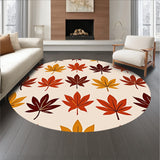 Abstract Maple Leaves Scattered Across Textured Background(Orange)