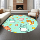 Joyful Calico Companion Doormat Scratch Barrier(Blue)