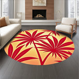 Tropical Sunset Palm Frond Non Slip Shedding Floor(Red)