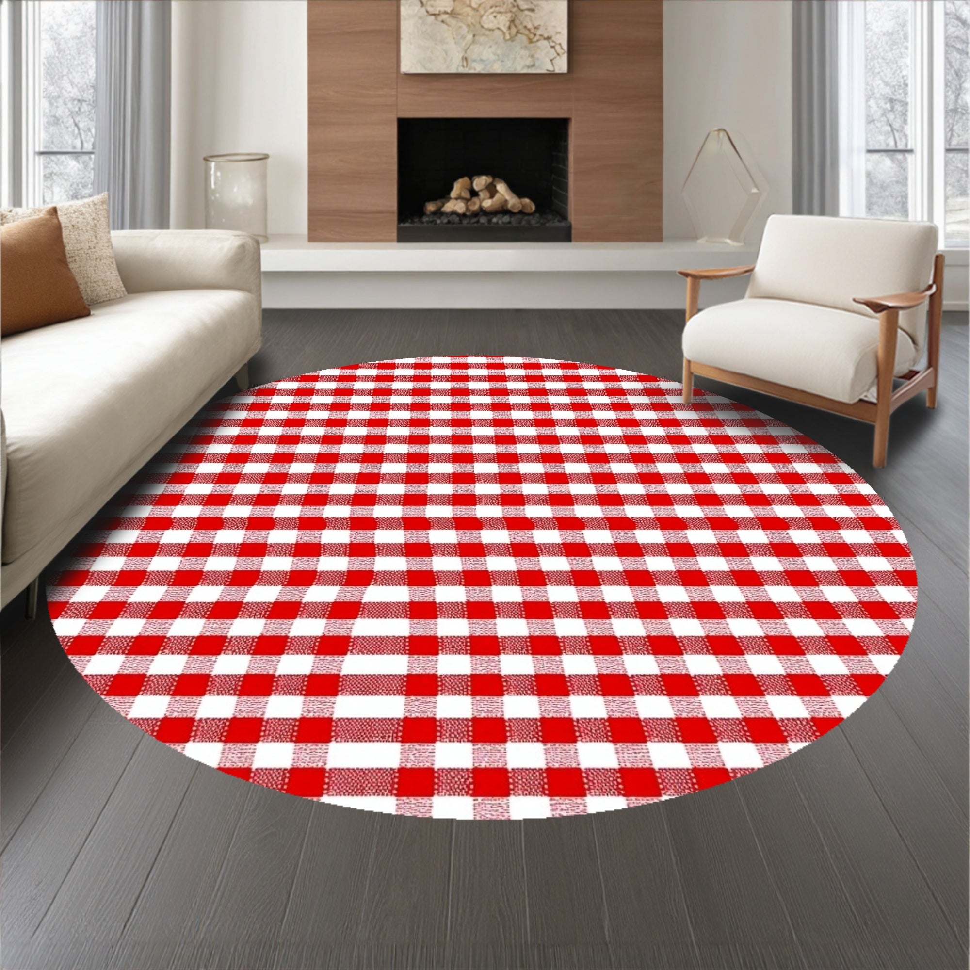 Festive Checkered Holiday with Traditional Gingham Design(Red)