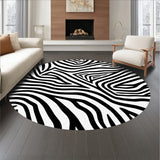 Classic Zebra Inspired Monochrome Handwoven Farmhouse Entrance(Black)