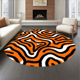 Monochrome Wave Interlocking Stripe Contemporary Artistic Motif(Orange)