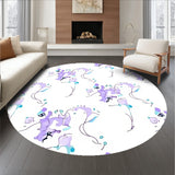 Elegant Interlocking Motifs Featuring Abstract Floral Silhouettes (Purple)