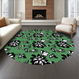 Shadow Bloom Floral Motif Pile Accent(Green)