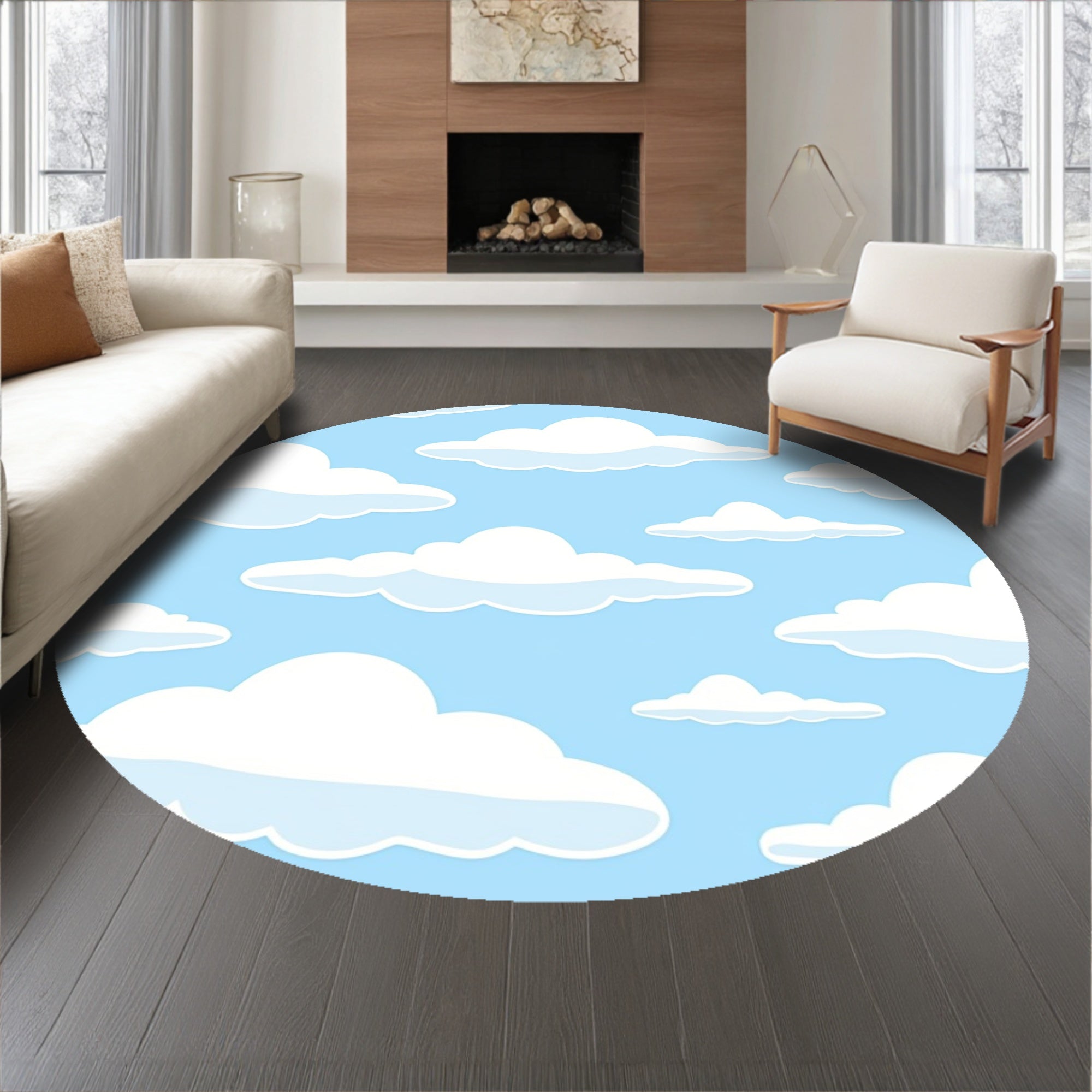 Cumulus Dream Texture Cloud Inspired Abstract Design(Blue)