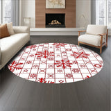 Holiday Checkered Snowflake Festive Decorative(White)