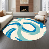 Elegant Curved Strokes Brushwork Artistic Expressive Decorative(Beige)