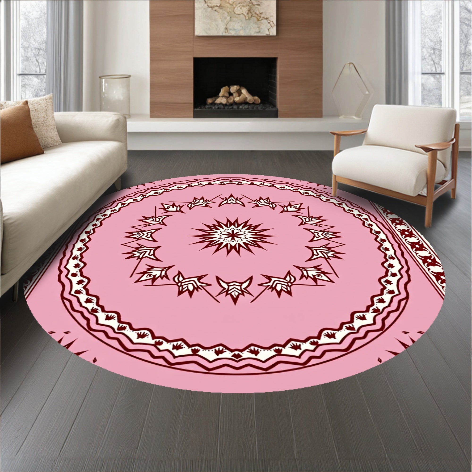 Nordic Constellation Yuletide Tapestry Floor Art(Pink)