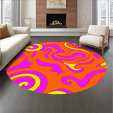 Retro Swirl Design Featuring Interlocking Abstract Motifs(Orange)