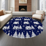 Magical Winter Wonderland Snowy Village Decorative Accent(Blue)