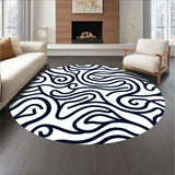 Abstract Wavy Labyrinth Maze Stylish (Black)