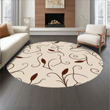 Contemporary Leaf Spray Mosaic with Abstract Petal Whorls(Beige)