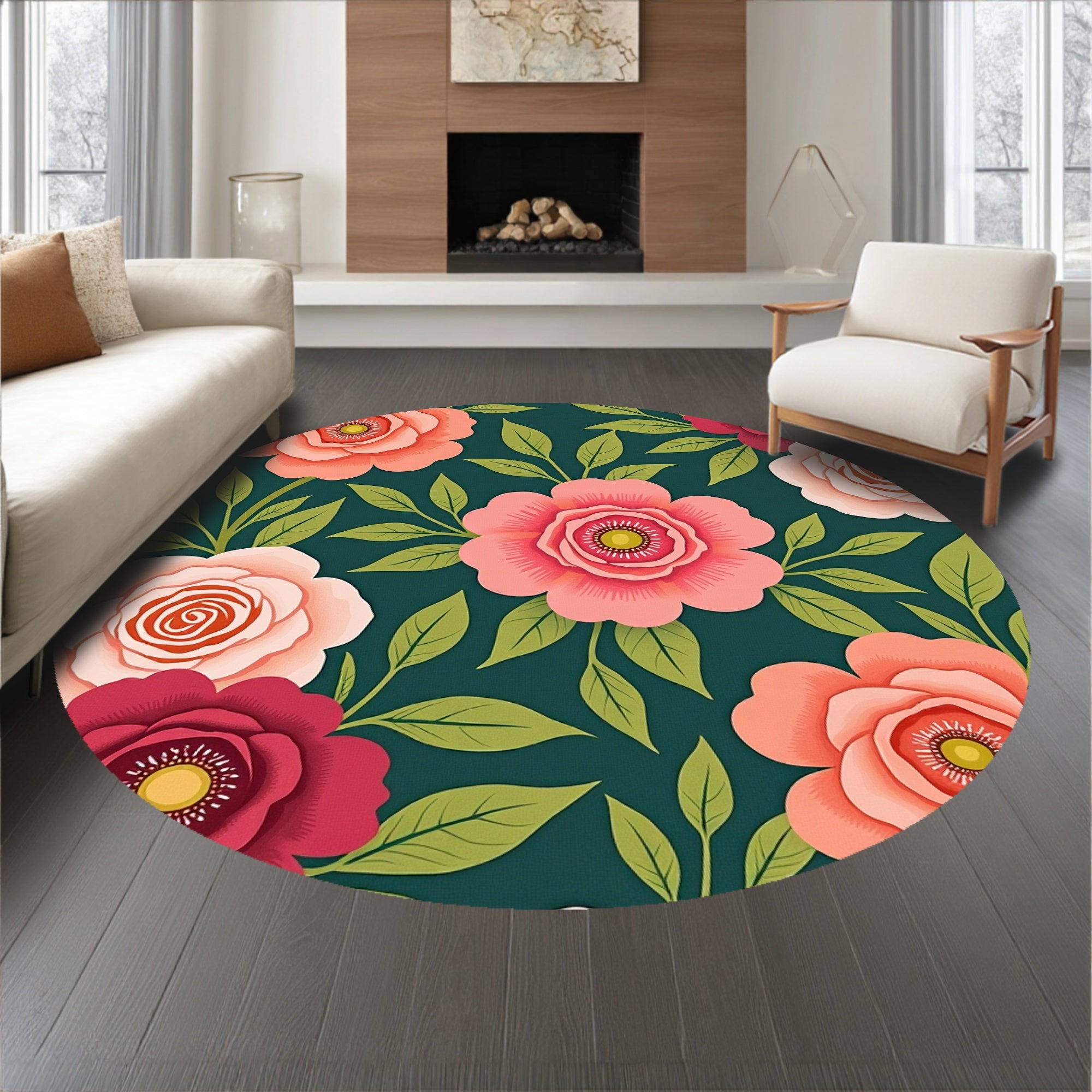 Elegant Rose Garden Symphony Decorative Botanical Illustration(Green)