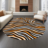 Dynamic Zebra Style Stripe with Asymmetric Flowing Lines(Orange)