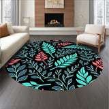 Elegant Banana Fern Cascade Handpainted Floral Botanical Symphony (Black) - ODIKA