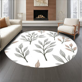 Botanical Leaf Anti Slip Floor Covering Boho (Gray)