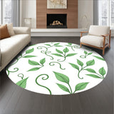 Botanical Vine Scrollwork with Interlocking Leaf Motif(Green)