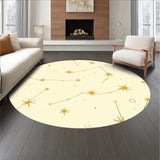 Celestial Constellation Galaxy Theme Decorative Floor Covering(Ivory)