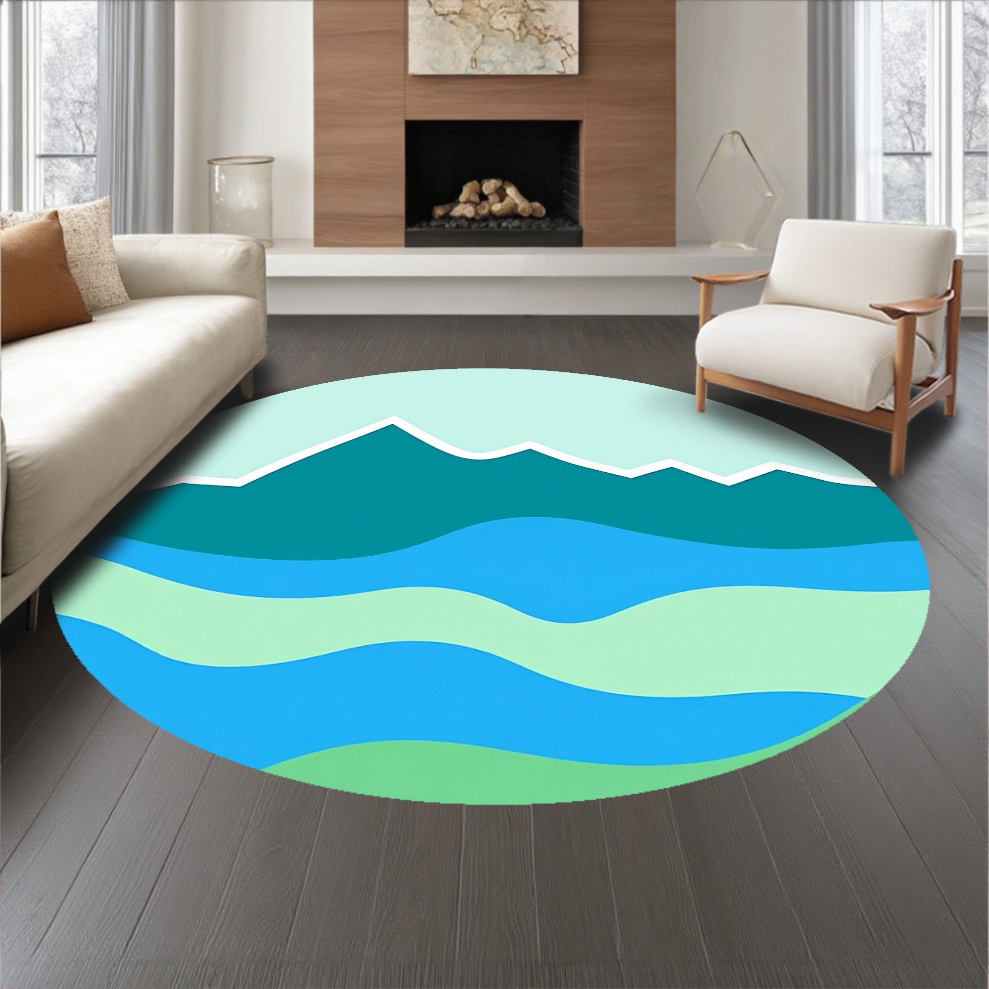 Mountain Landscape Horizon(Teal)