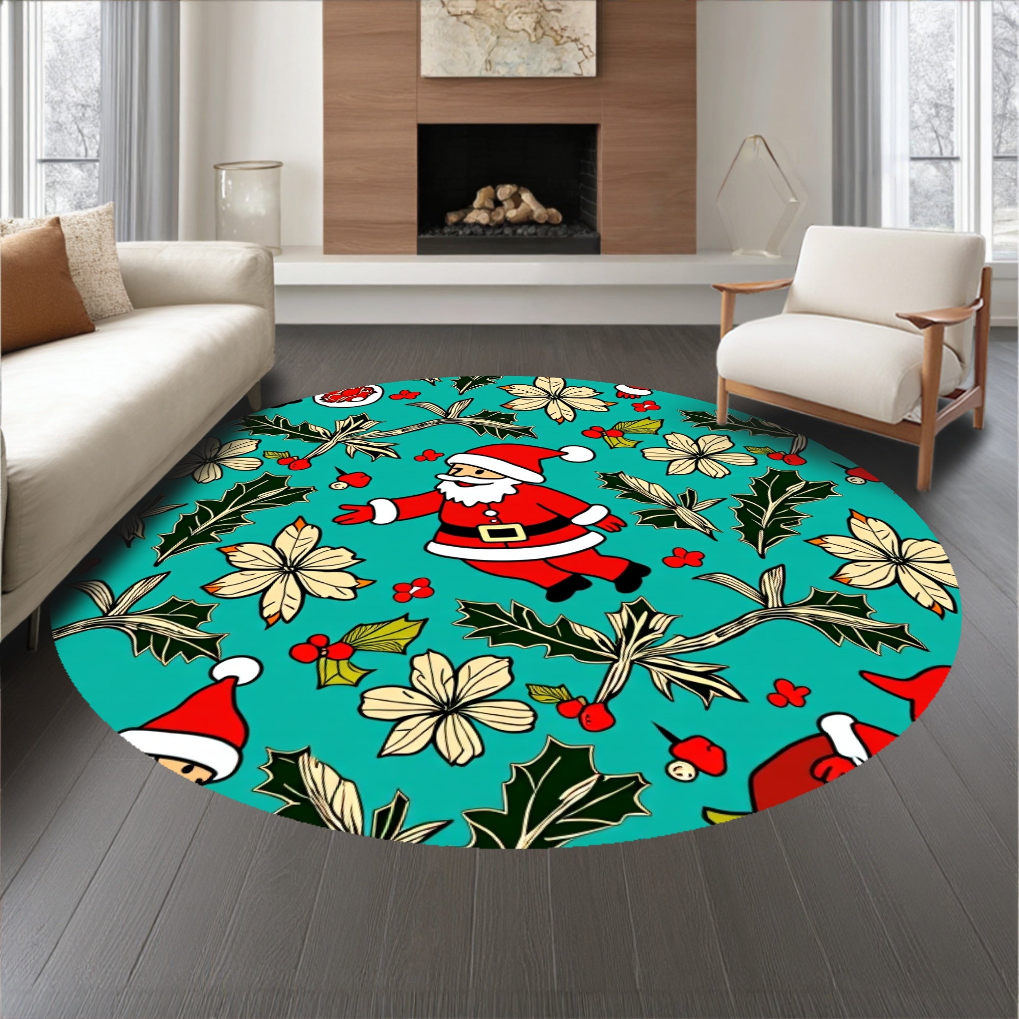 Jolly Santa Claus Holiday Doorway Seasonal Welcome Design(Red)