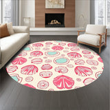 Nautical Seashell Mosaic with Starfish Motifs(Pink)