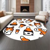 Playful Cat Doodles with Abstract Animal Inspired Design and Corn Accents(Orange)