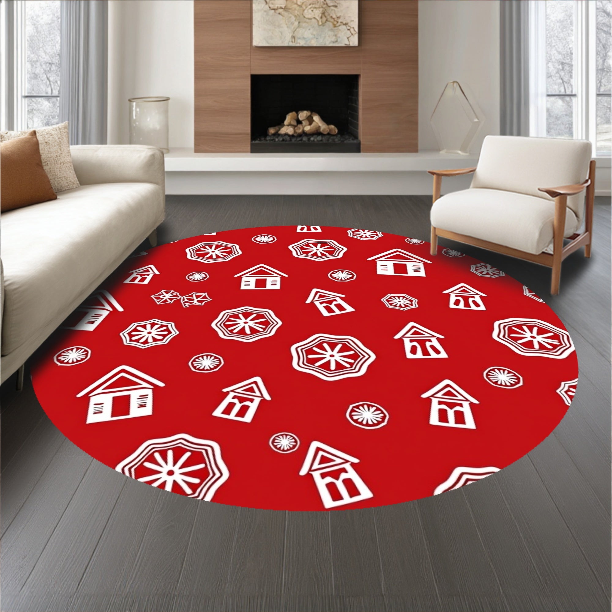 Merry Bright Aisle Gingerbread Xmas Floor(Red)